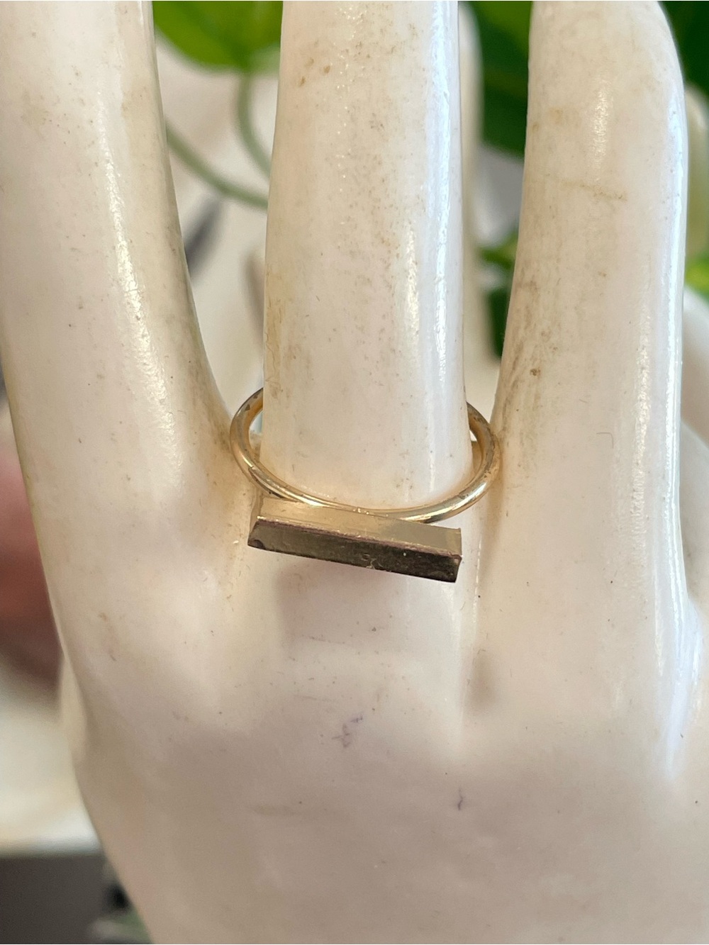 Minimalist Gold Bar Ring - Sleek Gold Band